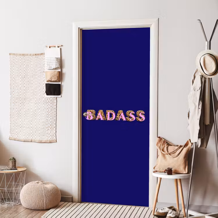 Deursticker - Badass - Panterpint - Schaduw - Roze — 8