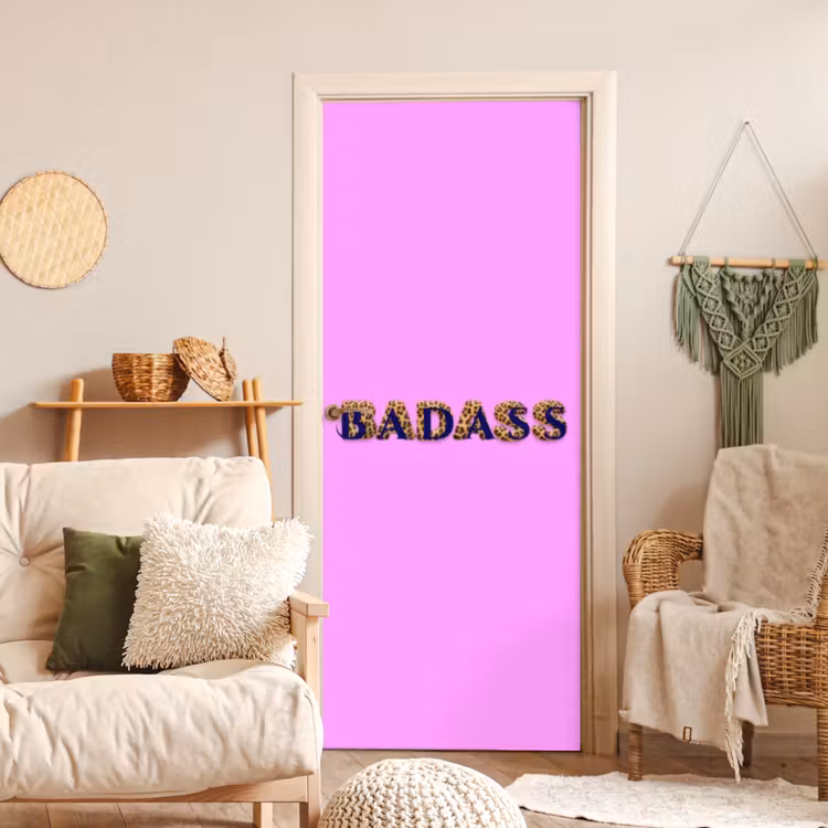 Deursticker - Felroze - Badass - Panterprint - Schaduw — 4