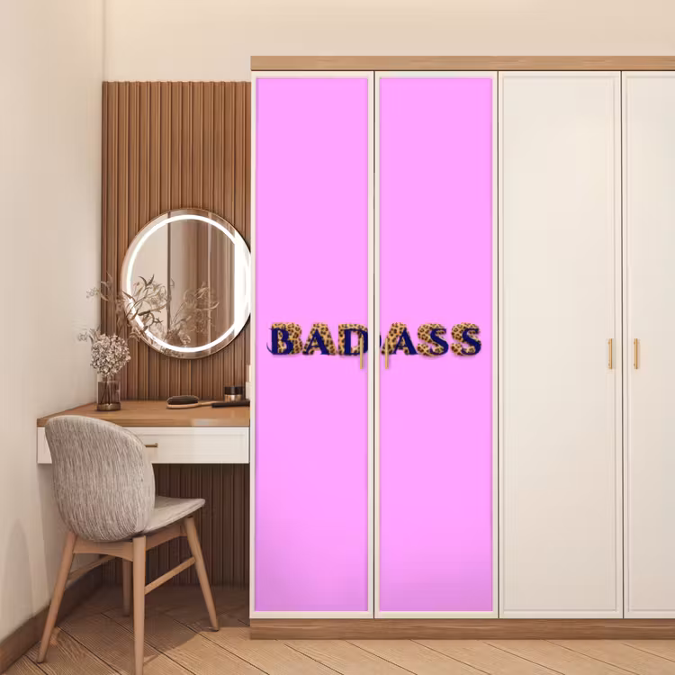 Deursticker - Felroze - Badass - Panterprint - Schaduw — 5