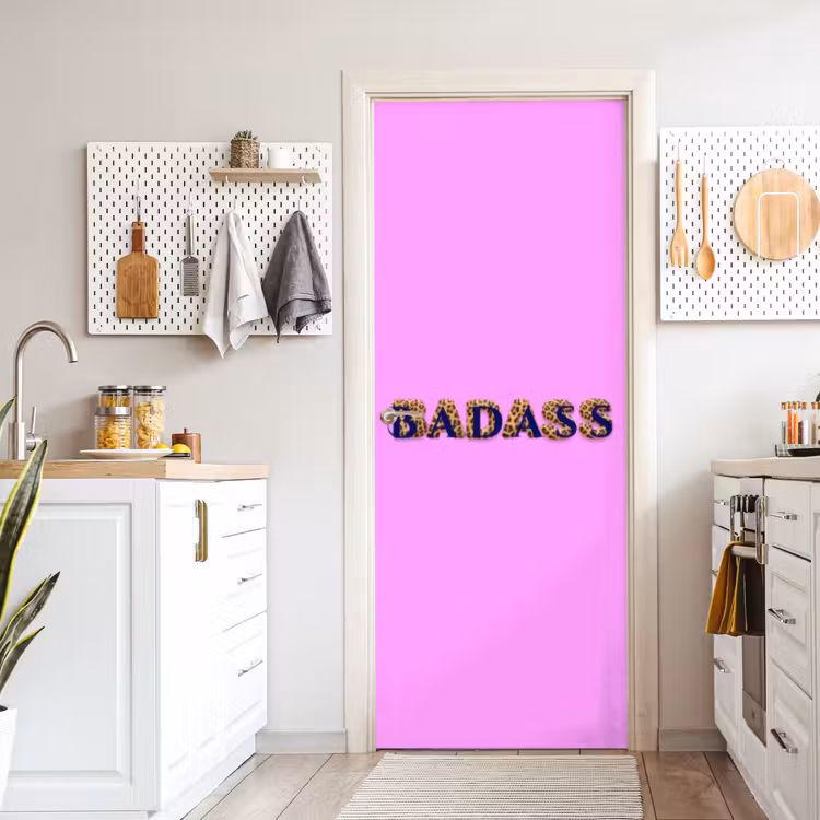 Deursticker - Felroze - Badass - Panterprint - Schaduw — 7