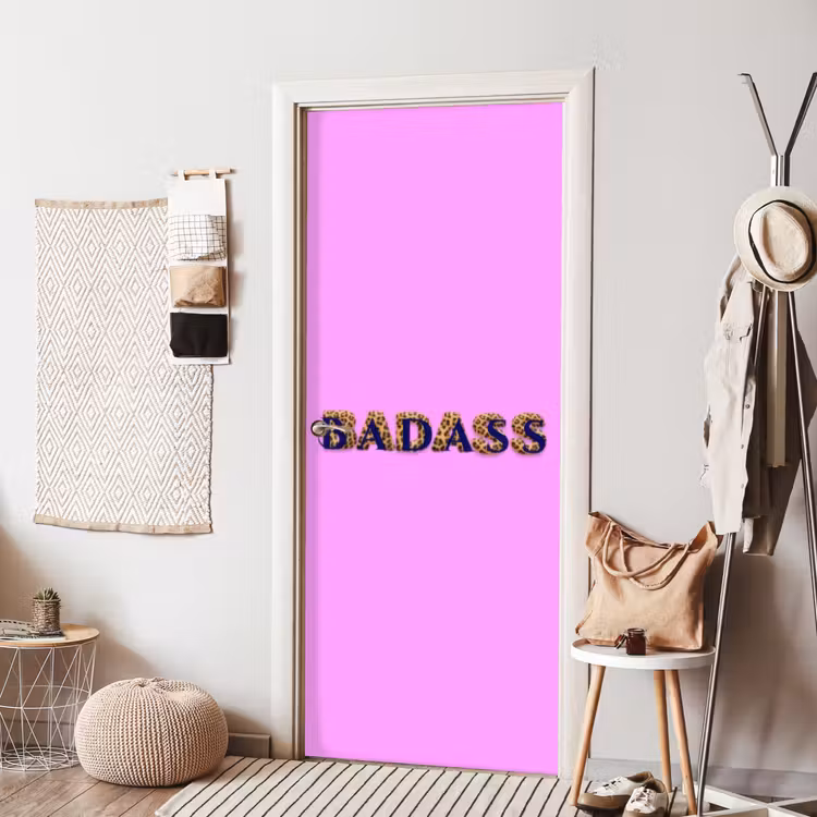 Deursticker - Felroze - Badass - Panterprint - Schaduw — 8