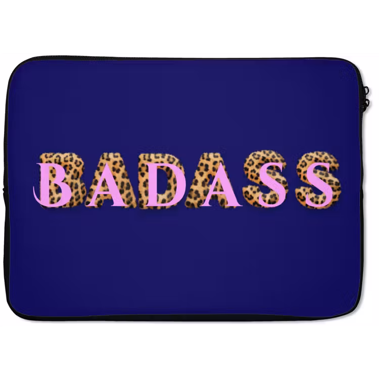 Laptophoes - Badass - Panterpint - Schaduw - Roze — 1