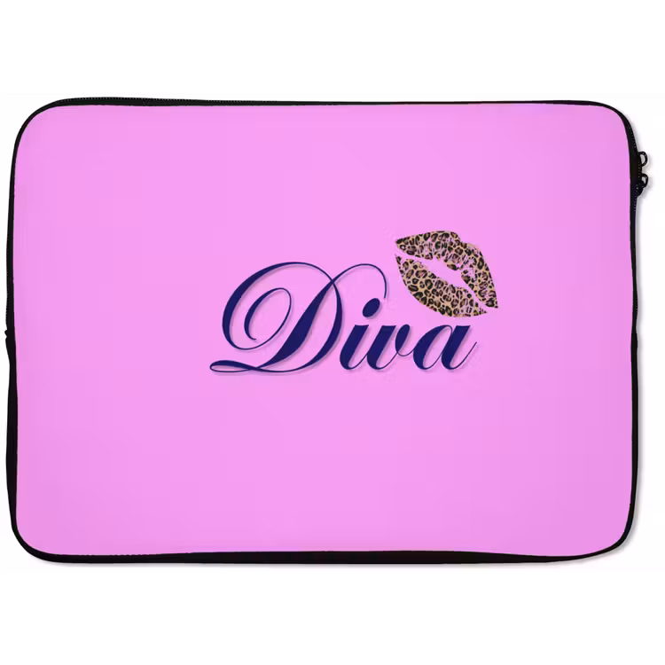Laptophoes - Diva - Lip - Panterprint - Roze — 1