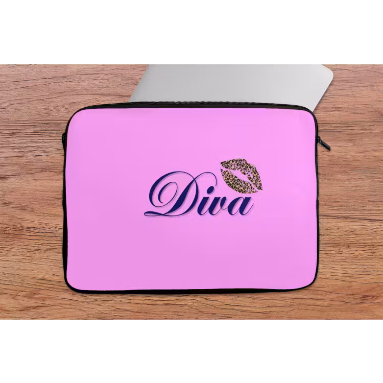 Laptophoes - Diva - Lip - Panterprint - Roze — 2