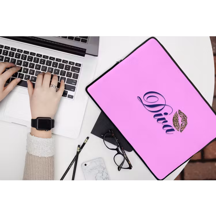 Laptophoes - Diva - Lip - Panterprint - Roze — 3