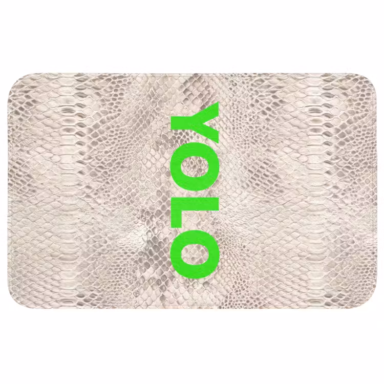 Badmat - YOLO - Groen - Neon - Slangenprnt — 1