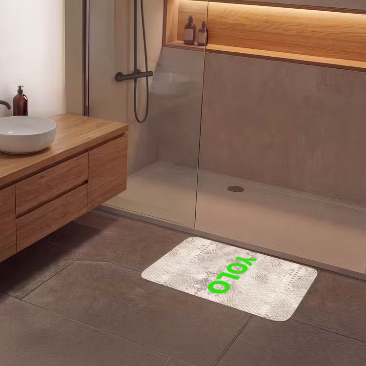 Badmat - YOLO - Groen - Neon - Slangenprnt — 6