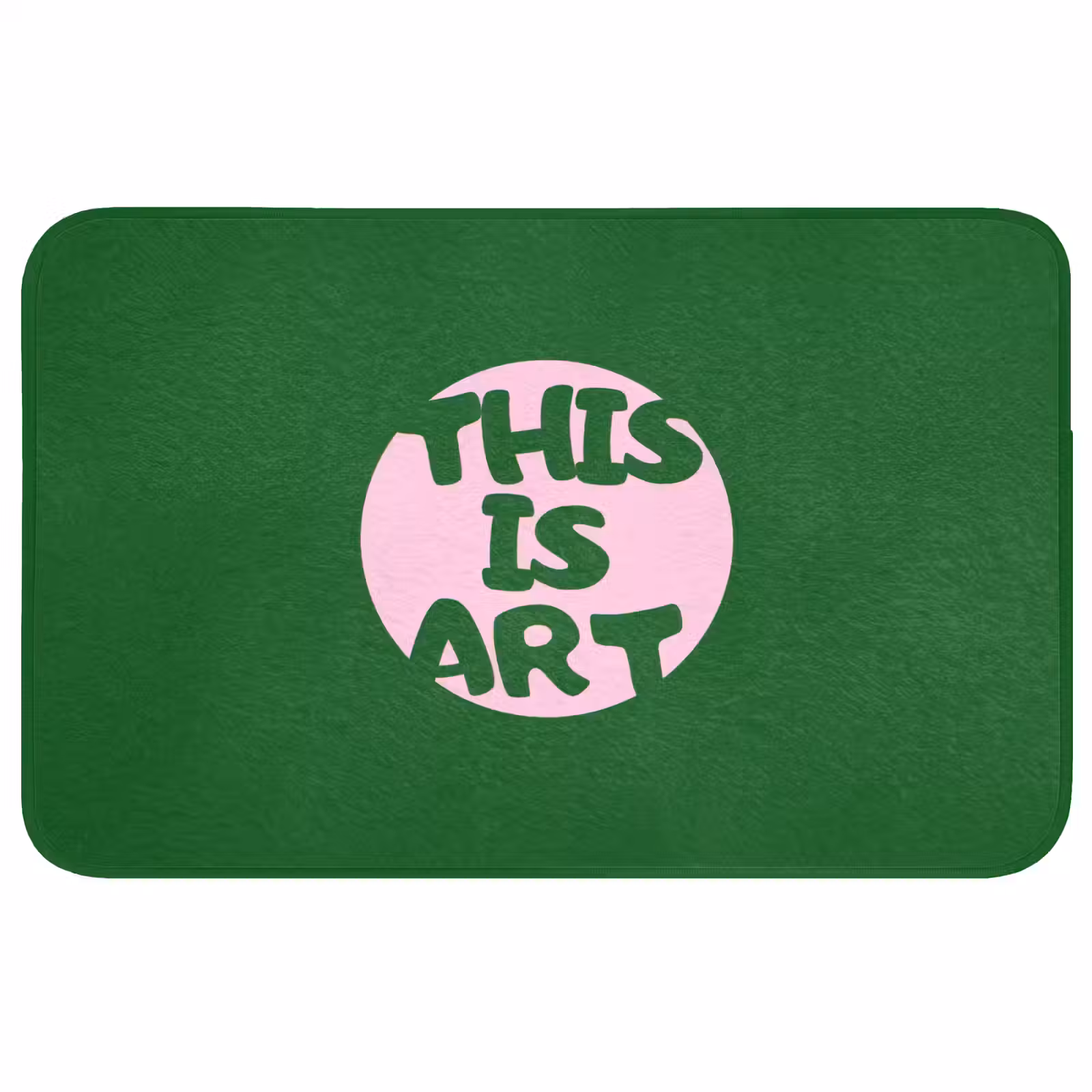 Badmat - Cirkel - Roze - Tekst - Art — 1