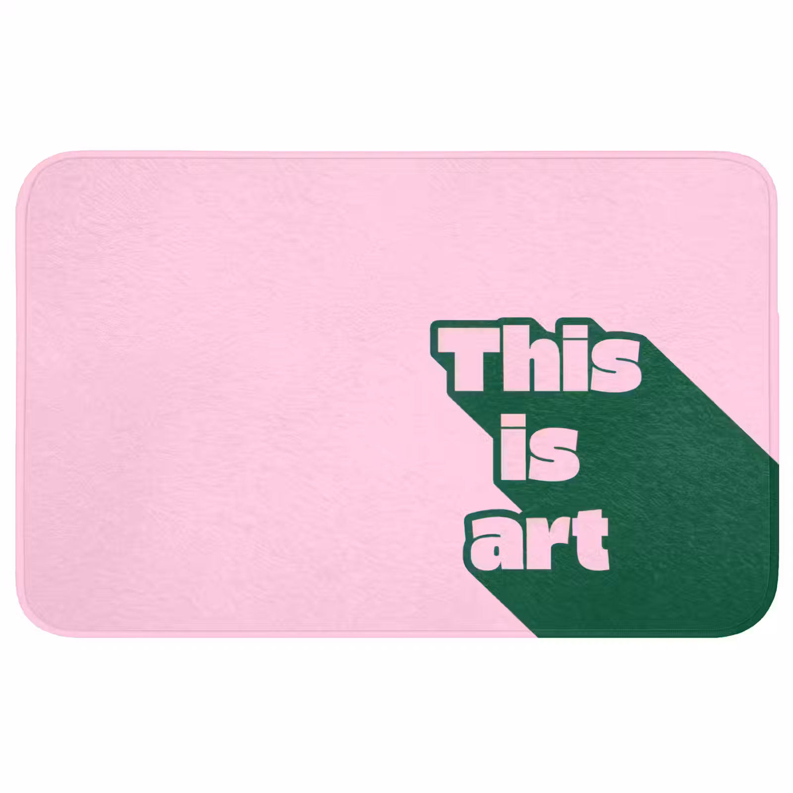 Badmat - Groen - Tekst - This is art - Roze — 1