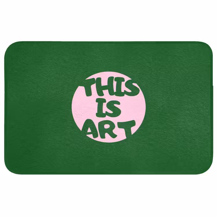 Badmat - Cirkel - Roze - Tekst - Art — 1