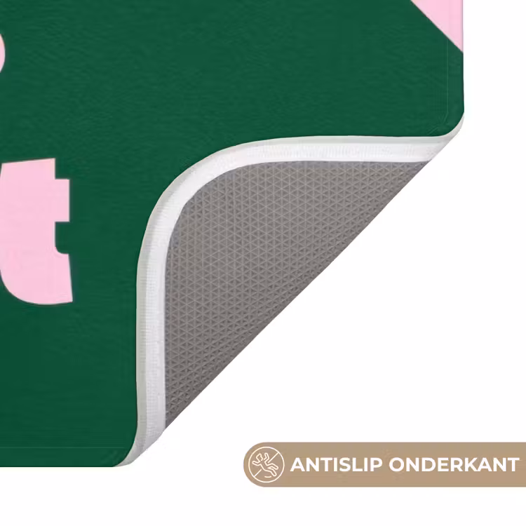 Badmat - Groen - Tekst - This is art - Roze — 3