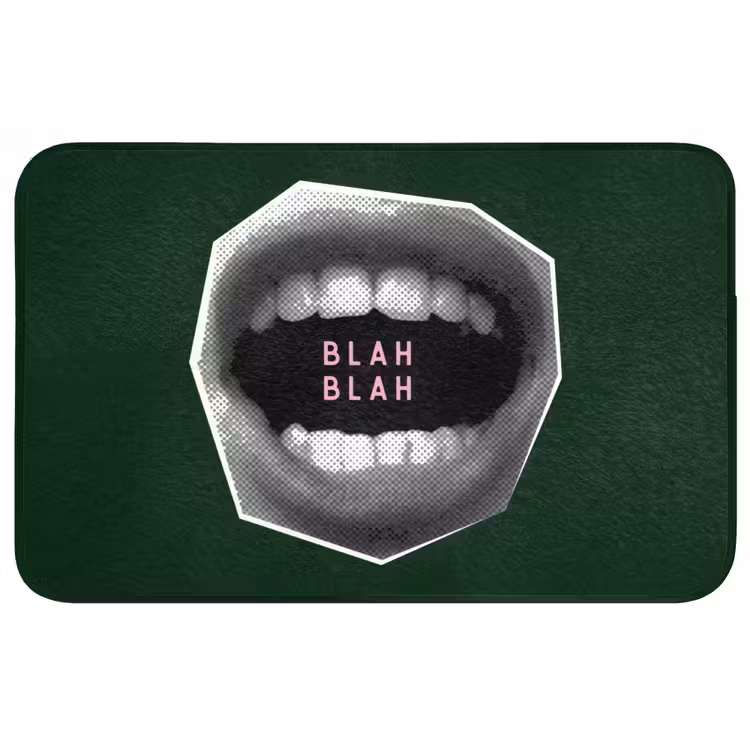 Badmat - Mond - Groen - Illustratie - BLAH BLAH — 1
