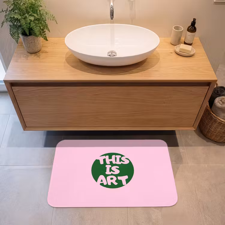 Badmat - This is art - Tekst - Cirkel - Groen — 2