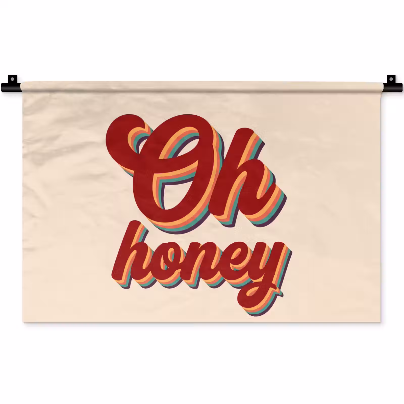 Wandkleed - Oh honey - Rood - Schaduw — 1