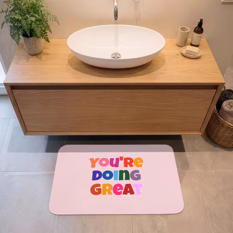 Badmat - You're doing great - Roze - Kleurrijk — 2