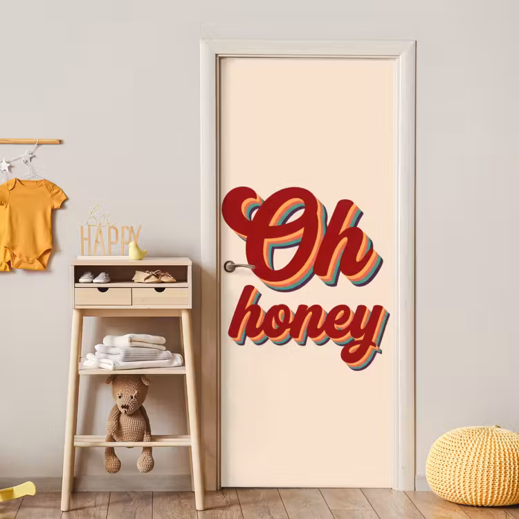 Deursticker - Oh honey - Rood - Schaduw — 6