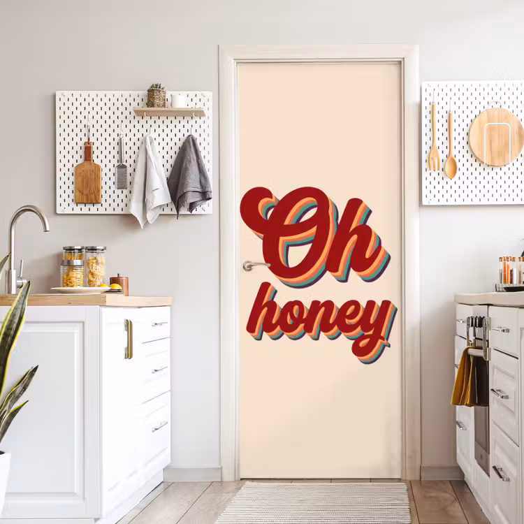 Deursticker - Oh honey - Rood - Schaduw — 7