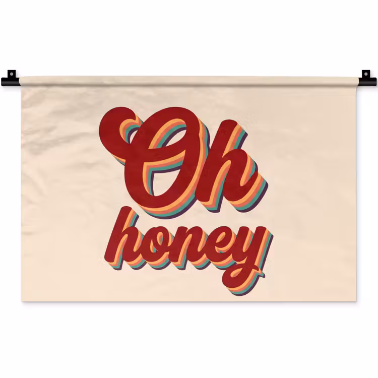 Wandkleed - Oh honey - Rood - Schaduw — 1