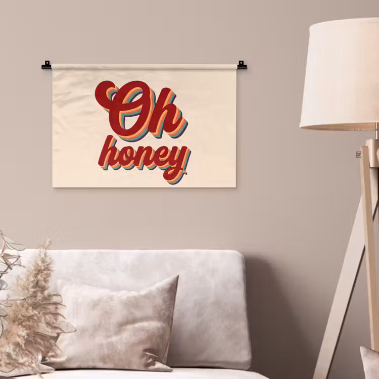 Wandkleed - Oh honey - Rood - Schaduw — 2