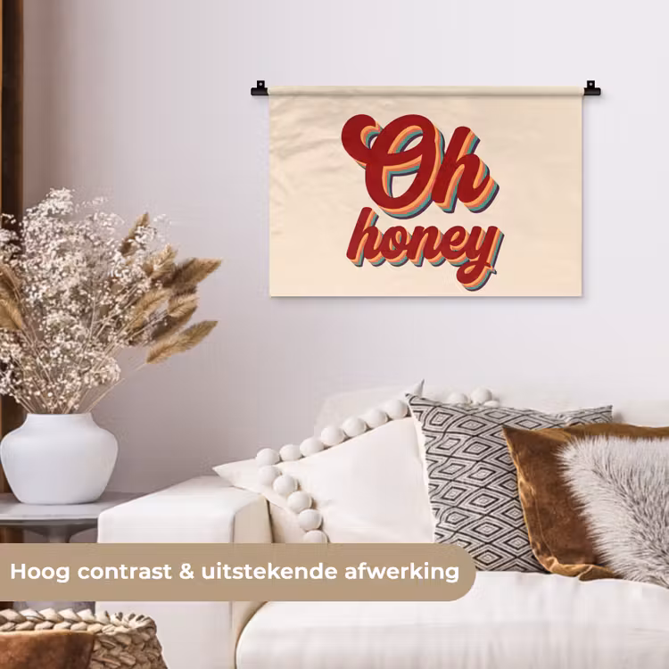 Wandkleed - Oh honey - Rood - Schaduw — 4