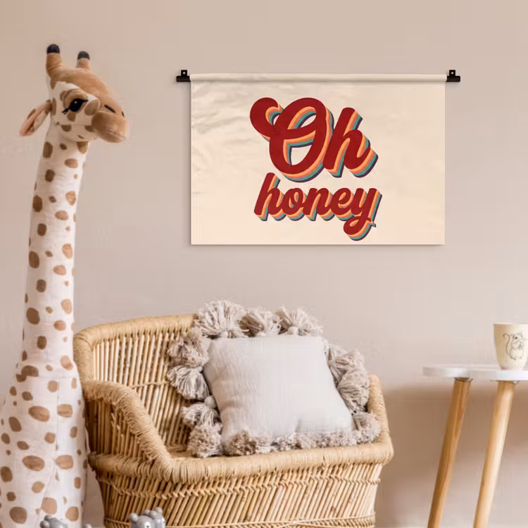 Wandkleed - Oh honey - Rood - Schaduw — 5