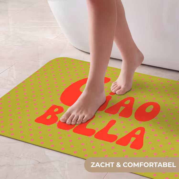 Badmat - Ciao bella - Rood - Groen - Stippen — 5
