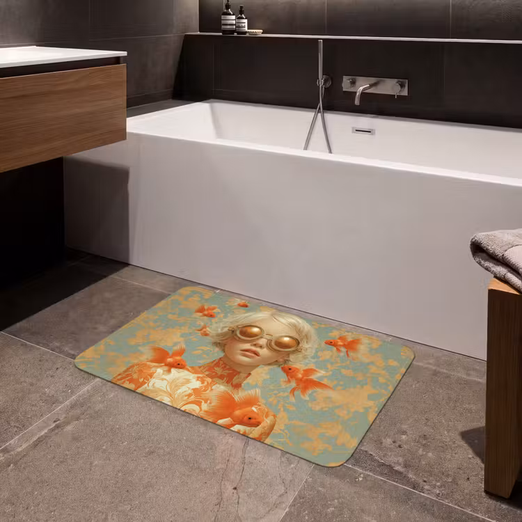 Badmat - Goudvissen - Oranje - Vrouw - Blond — 4