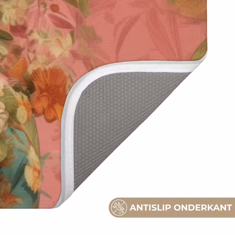 Badmat - Vrouw - Bril - Roze - Bloemen — 3