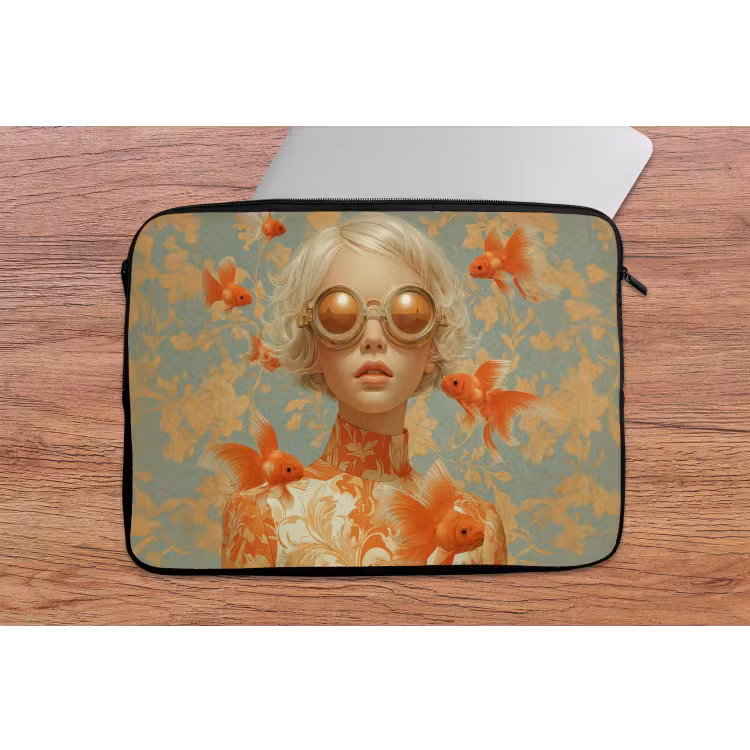 Laptophoes - Goudvissen - Oranje - Vrouw - Blond — 2