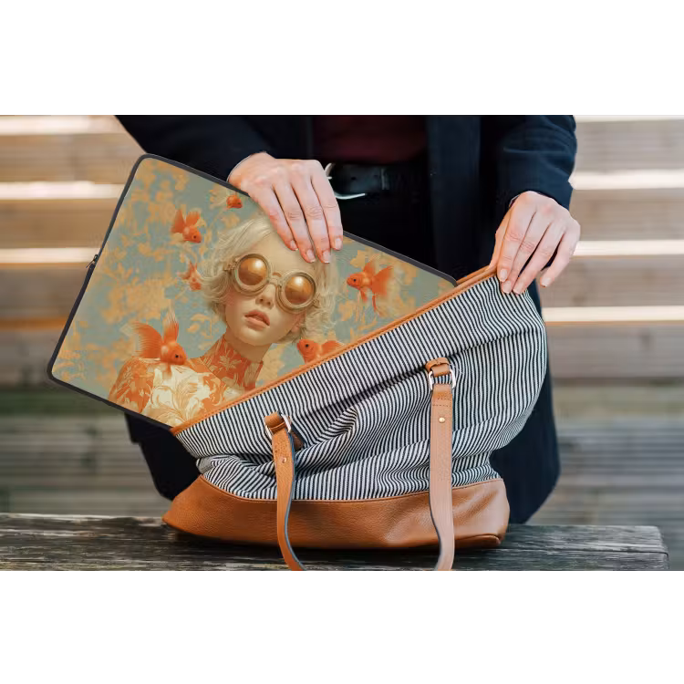 Laptophoes - Goudvissen - Oranje - Vrouw - Blond — 4