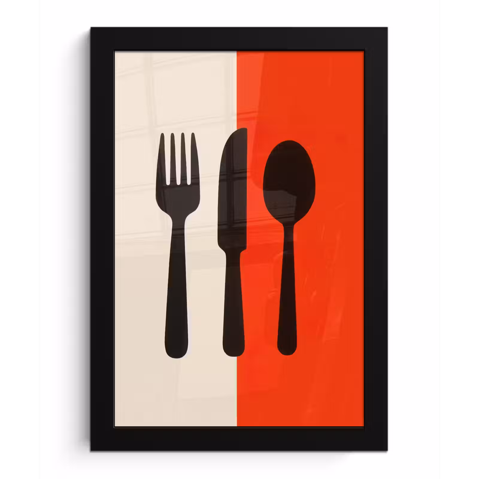 Poster met lijst - Bestek - Rood - Wit — 1