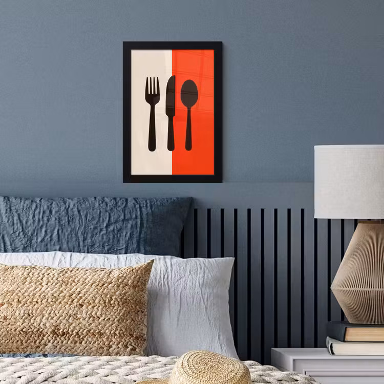 Poster met lijst - Bestek - Rood - Wit — 3