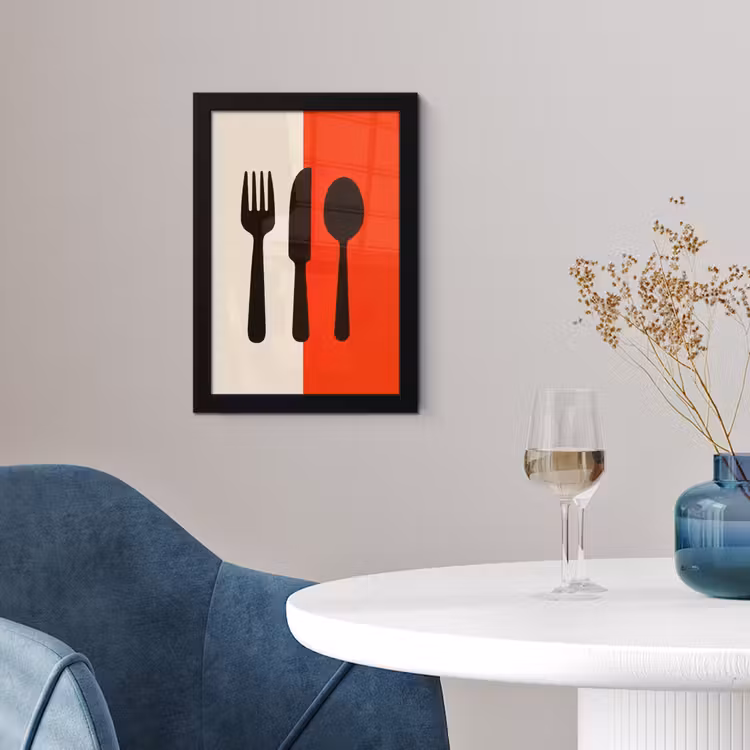 Poster met lijst - Bestek - Rood - Wit — 4
