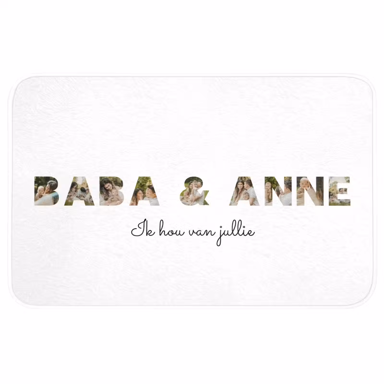 Gepersonaliseerde badmat - Baba & Anne - Lettercollage — 1
