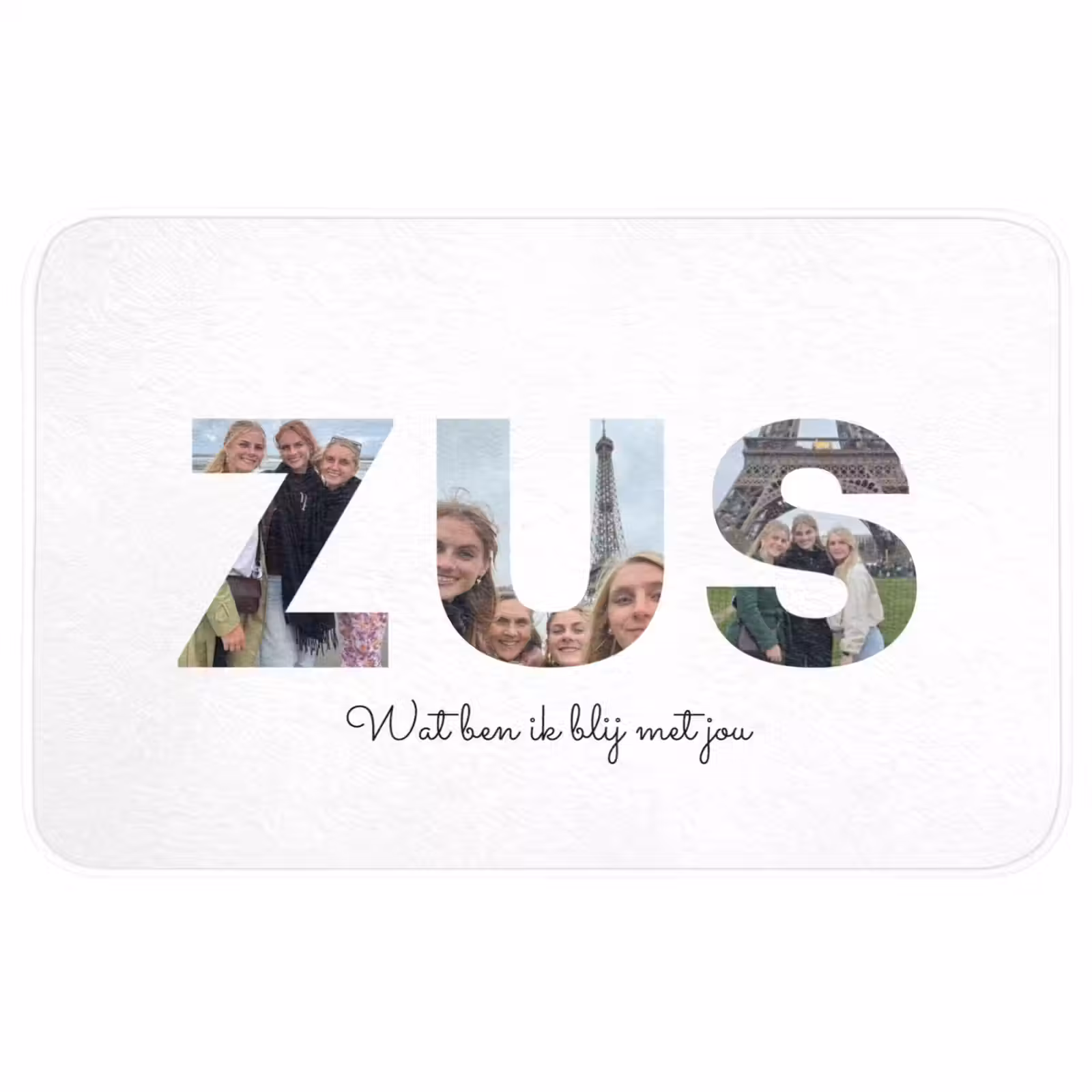 Gepersonaliseerde badmat - Zus - Lettercollage — 1