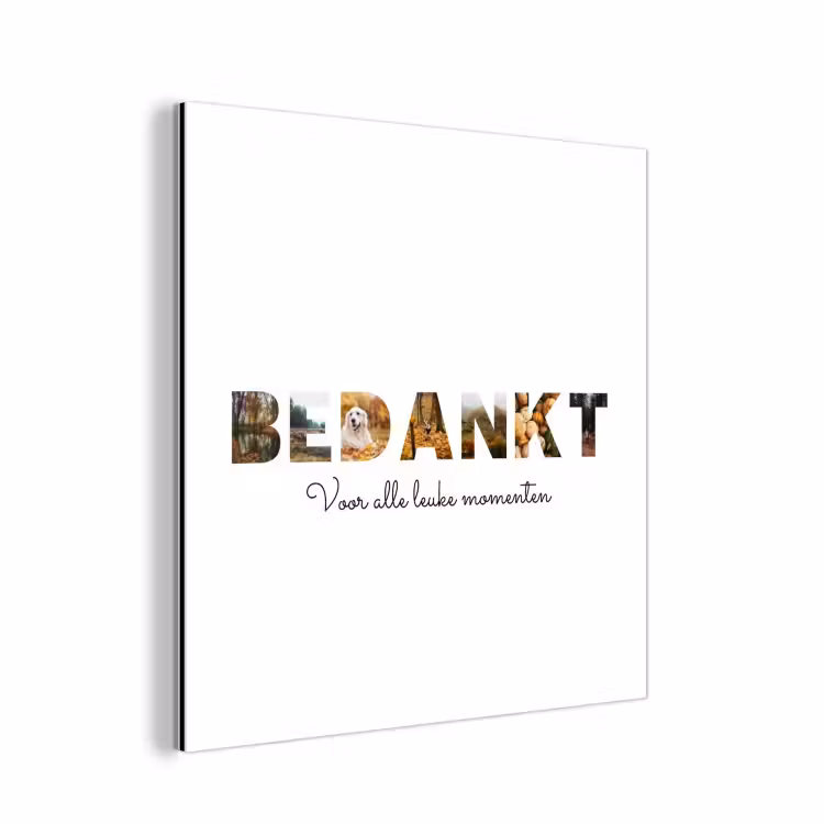 Aluminium schilderij - Bedankt - Lettercollage — 1