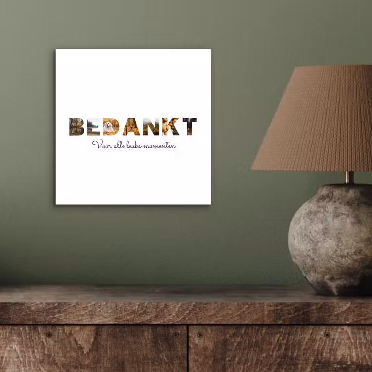 Aluminium schilderij - Bedankt - Lettercollage — 3