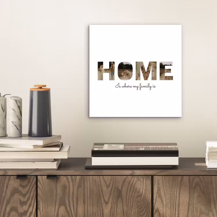 Aluminium schilderij - Home - Lettercollage — 2