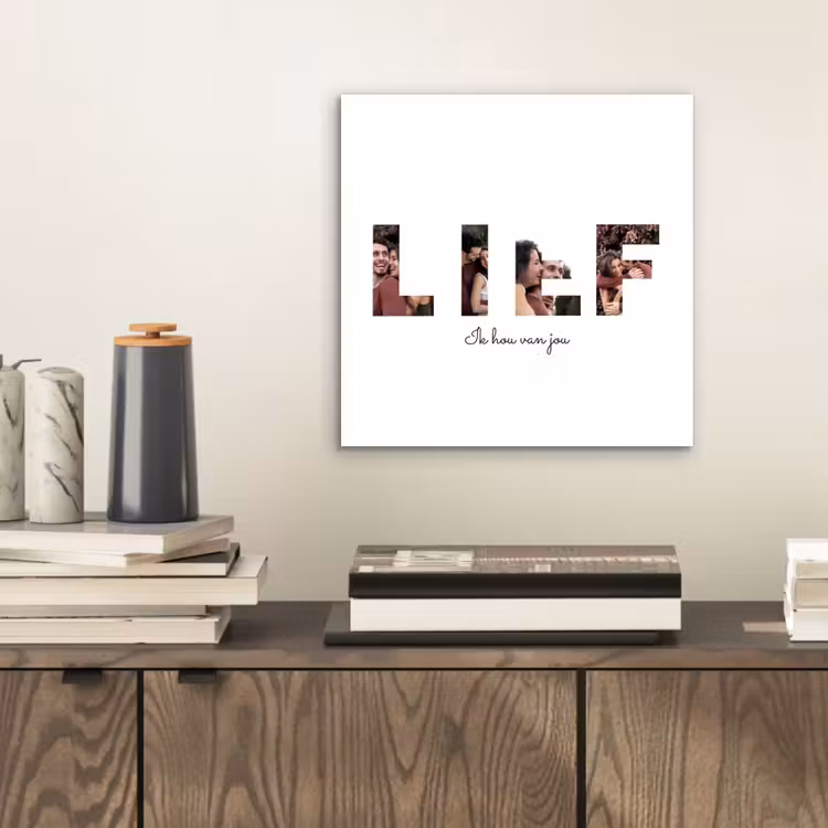 Aluminium schilderij - Lief - Lettercollage — 2