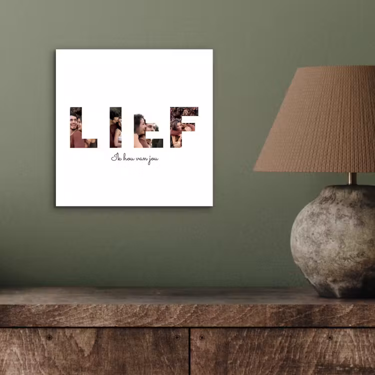 Aluminium schilderij - Lief - Lettercollage — 3