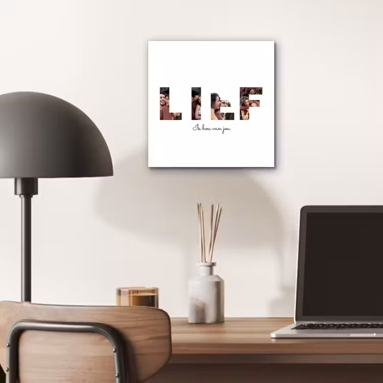 Aluminium schilderij - Lief - Lettercollage — 6