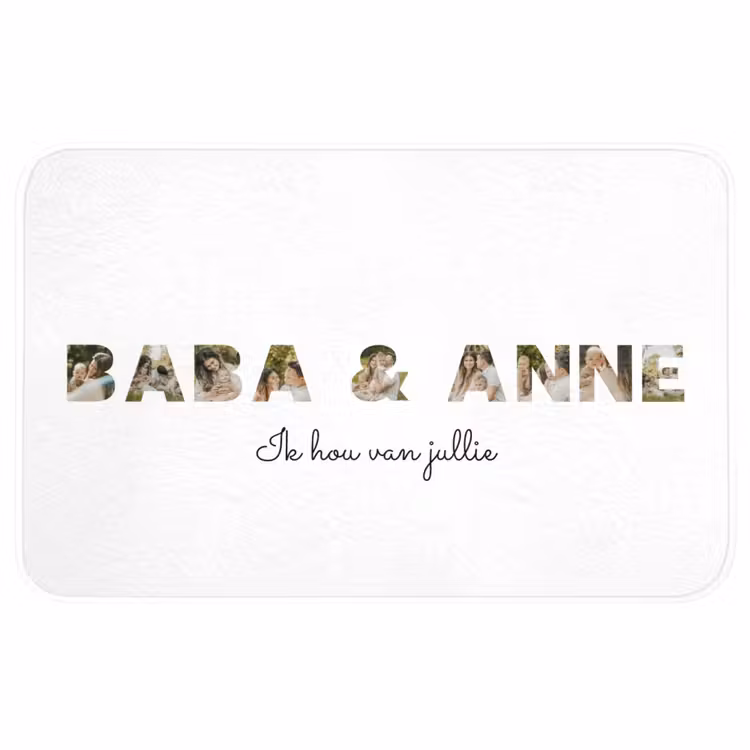 Gepersonaliseerde badmat - Baba & Anne - Lettercollage — 1