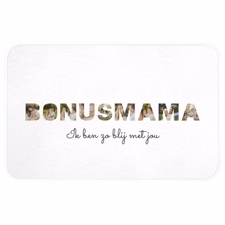 Gepersonaliseerde badmat - Bonusmama - Lettercollage — 1