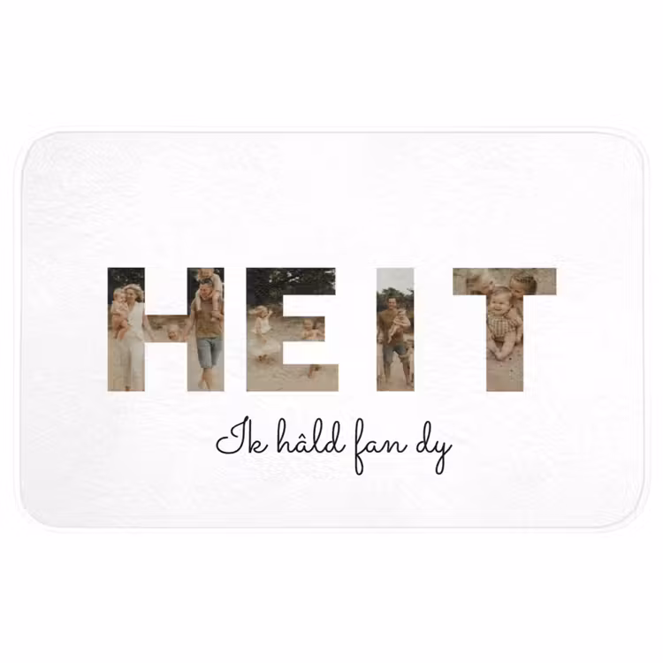 Gepersonaliseerde badmat - Heit - Lettercollage — 1