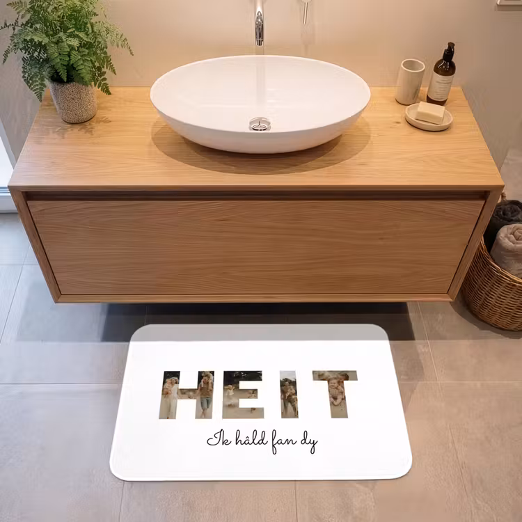 Gepersonaliseerde badmat - Heit - Lettercollage — 2