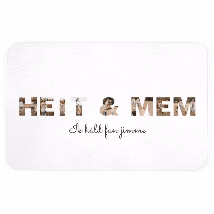 Gepersonaliseerde badmat - Heit & Mem - Lettercollage — 1