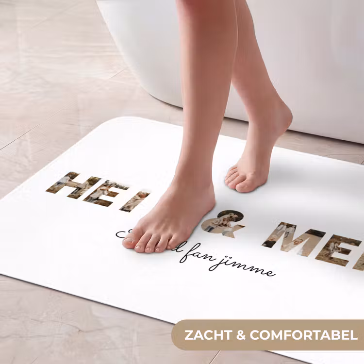 Gepersonaliseerde badmat - Heit & Mem - Lettercollage — 5