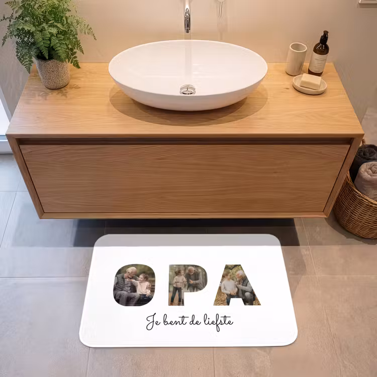 Gepersonaliseerde badmat - Opa - Lettercollage — 2