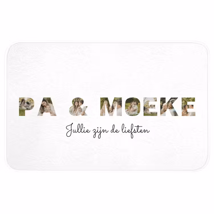 Gepersonaliseerde badmat - Pa & Moeke - Lettercollage — 1