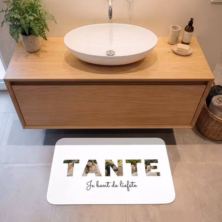 Gepersonaliseerde badmat - Tante - Lettercollage — 2